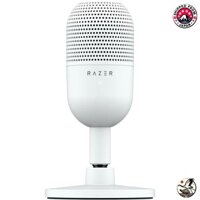 Razer Seiren V3 Mini White Condenser Mic with compact design, tap mute sensor, USB, for gaming and streaming. V3 Mini White from Japan
