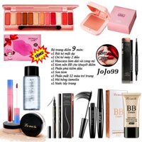 RB7- Bộ trang điểm đầy đủ 9 món Kem BB, Phấn phủ, Phấn mắt, Mascara, Chì kẻ mày, Bút dạ kẻ mắt, Son kem, Má Hồng.....