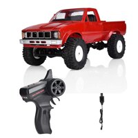 RC Truck, WPL DC-24 Remote Control RC Truck with 4 Channels, 2.4GHz Off Road RC Car Without Interference, Adapt to Sand, Grass, Rock, Etc(Red)