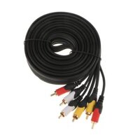 RCA Audio Video AV Cable Cord Line 3 Male to 3 Male Gold Plated - 5 Meter