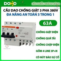 [RCBO 3P 63A] Cầu Dao Chống Giật  RCBO 3 Pha  380V 63A RCBO DOBO KOREA siêu nhạy - 4.5kA 30mA (Aptomat chống giật)