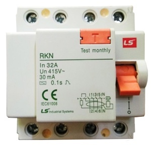 RCCB (chống rò điện) RKN3P+N-32A, 10KA
