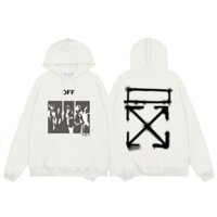RCDW Off-White Autumn Winter New Spray Paint Arrow Print Classic Hooded Sweatshirt Unisex