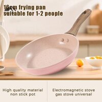 Rctlb  Chảo đáy phẳng chống dính Chảo trứng chiên Mini Nồi đá lúa mì Nồi cảm ứng Bếp Gas Nồi thức ăn trẻ em đa năng đang được bán