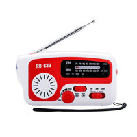 Rd-639 Di Động AM FM Đài Phát Thanh Ngoài Trời Khẩn Cấp Năng Lượng Mặt Trời Radio Quay Tay Có Đèn Pin LED Báo Động SOS Pin 1200mAh Đầu Ra USB