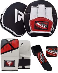 RDX Boxing Pads and Gloves Set | Hook and Jab Target Focus Mitts with Punching Gloves | Hand Pads for MMA, Muay Thai, Kickboxing, Martial Arts, Kar...