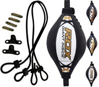 RDX Double End Speed Ball Bag Leather Boxing Floor to Ceiling Rope MMA Training Muay Thai Punching Dodge Striking Speed Ball Kit Workout Adjustable...