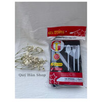 RẺ 1 Thùng 5000 Cái Muỗng Nhựa Chính Hãng GIA TƯỜNG, Muỗng SẠCH Dùng 1 Lần, Bịch 100 Cái Dài   15CM, Đủ Màu