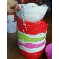 [RẺ]  bộ 10 cái rỏ trồng hoa kèm quai treo phi 22cmx12cm giá khuyến mãi ĐẸP, chất.