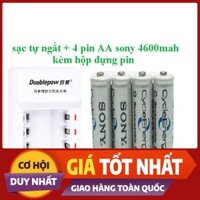 (RẺ-CHẤT) Bộ sạc tự ngắt và 4 pin Sony 4600mah K11SN