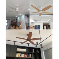 (RẺ-CHẤT LƯỢNG)Quạt trần 5 cánh không đèn trang trí,Quạt lõi đồng có điều khiển từ xa 6 tốc độ gió,có đảo chiều,BH 5 năm