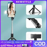 【🔥Rẻ】 Gậy chụp ảnh điện thoại 3 chân Selfie tự sướng tích hợp remote bluetooth quay video chống rung - chân đèn live stream có led siêu sáng xem phim chống mõi xếp gọn du lịch