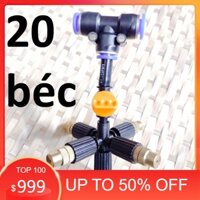 [RẺ NHẤT] 20 Béc tưới cây, phun sương 5 tia đồng, có van khóa đầu béc, kết nối ống 8mm [GIÁ TỐT]
