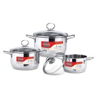 [Rẻ nhất] Bộ nồi Inox 3 đáy quai đũa cao cấp SUNHOUSE SH888 ảnh thật