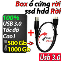 ✅Rẻ Nhất✅ Box ổ cứng di động 1TB/500GB/320GB Usb 3.0 Hdd Box cho ổ cứng Box Di động cho máy tính laptop tốc dộ cao 100%