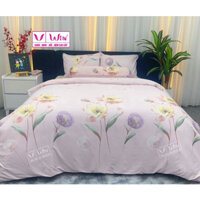 (RẺ NHẤT) Chính hãng THẮNG LỢI - Bộ Drap Chăn Ga Gối Tencel cao cấp Super Win ko nhăn D13