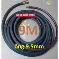 [RẺ NHẤT] Dây hơi cao su bố vải 9,5mm, made in Korea, lỗ 9.5mm, kèm bộ đầu nối nhanh cao cấp.