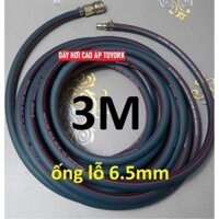 [RẺ NHẤT] Dây hơi cao su bố vải 8m, made in Korea, lỗ 6.5mm, kèm bộ đầu nối nhanh cao cấp [GIÁ TỐT]