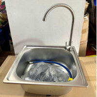 [RẺ NHẤT SHOPEE] Chậu rửa bát chậu rửa chén inox 1 hố kích thước 42x37cm ❤️ tặng kèm bộ xiphong ❤️