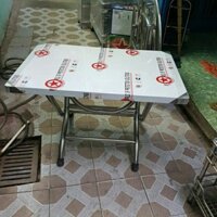 (Rẻ nhất shoppe) Bàn vuông inox 50x80cm cao 55cm-75cm hàng chất lượng