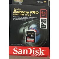 (Rẻ Nhất) Thẻ nhớ SDXC Sandisk Extreme Pro 64G U3 4K V30 170MB/s