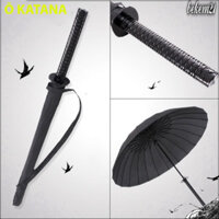 (RẺ NHẤT THỊ TRƯỜNG) Ô dù che mưa katana che nắng cán giả kiếm nhật, ô 16 nan cực chắc chắn màu đen