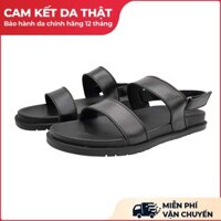 Rẻ Quá Trời  Dép quai hậu nam đẹp, dép sandal nam da bò thật quai dán DE25 (Đen) [ CHON NHANH ] new . 😷 H6 > ..