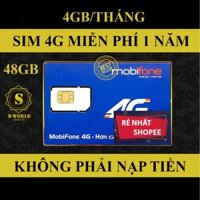 [RẺ SẬP SÀN][FREESHIP 50K] Sim data Sim 4G Mobiphone MDT250a trọn gói một năm không nạp tiền ( 4GB x 12 tháng)