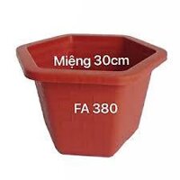 [Rẻ vô địch] 10 Chậu nhựa lục giác FAB380 (A380), chậu nhựa giả sành - KT 26x 20cm