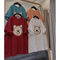 [Rẻ Vô Địch] Áo Phông Cotton Khô 3158 Form Rộng Nam Nữ Unisex In Hình Mặt Gấu M2