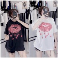 [Rẻ Vô Địch] Áo Thun 3158 Cotton Khô Form Rộng Nam Nữ Unisex In Hình Môi In Nhũ