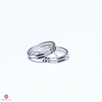 RẺ VÔ ĐỊCH - Bạc Cao Cấp Cam Kết 100 Bạc Ta Nhẫn bạc lông voi nhân tạo may mắn - Kiểu nhẫn đôi - Size 18