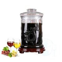 RẺ VÔ ĐỊCH - Bình Ngâm Thủy Tinh 10 Lít Dáng Trụ Hoa Văn Rồng - Không Vòi