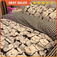 [RẺ VÔ ĐỊCH] Bộ Chăn Ga Gối Đệm Poly Coton Đũi Hàn Quốc Gấu Béo -BST Chăn Ga Gối Poly Sakura JP Bedding Decor