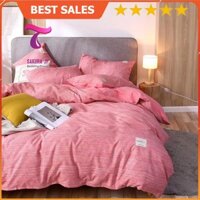 [RẺ VÔ ĐỊCH] Bộ Chăn Ga Gối Đệm TC Đũi Hàn Quốc Xước Hồng Phấn - BST Chăn Ga Gối Tici Sakura JP Bedding Decor
