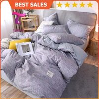 [RẺ VÔ ĐỊCH] Bộ Chăn Ga Gối Đệm Tici Đũi Nhật Bản Xước Tím Phớt - BST Chăn Ga Gối Tici Sakura JP Bedding Decor