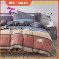 [RẺ VÔ ĐỊCH] Bộ Chăn Ga Gối Đệm TC Đũi 4 Món Kẻ Bí Mật- BST Chăn Ga Gối TC Sakura JP Bedding Decor