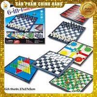 [Rẻ Vô Địch] Bộ Cờ Đa Năng Nam Châm 6 Trong 1 - Cờ Vua, Cá Ngựa Trẻ Em gấp gọn tiện dụng