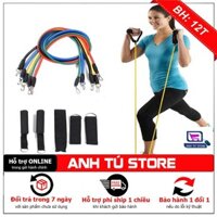 [💖RẺ VÔ ĐỊCH💖] BỘ DÂY CAO SU ĐÀN HỒI KHÁNG LỰC NGŨ SẮC 11 MÓN TẬP GYM TẠI NHÀ TIỀN ÍCH