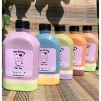 (Rẻ vô Đich) Combo 100 chai Dep vai bầu 330ml chai đựng trà sữai miệng rộng fi 30 chai kèm nắp