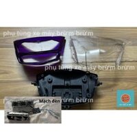 [Rẻ Vô Địch] Combo 3 món phụ kiện trang trí pha đèn LED (đế/ kính/ viền) Samurai/ Dyno xe Wave RS - Loại đẹp