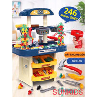 [RẺ VÔ ĐỊCH] Đồ chơi lắp ráp kỹ sư cỡ lớn 246 chi tiết ốc vít lắp ráp,máy khoan điện chạy bằng pin