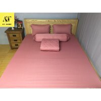 Rẻ Vô Địch Ga - Drap Giường Lẻ Thun Mát Lạnh Thương hiệu AT HOME - Màu Hồng Ruốc - 1m8x2mx15cm