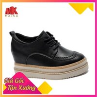 Rẻ vô địch - Giày sneaker nữ độn gót buộc dây thời trang cao 8cm S1089 Đen MK MAIKA -Ax123 : * *