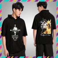 RẺ VÔ ĐICH- HOT- Top 9 Mẫu Áo thun Hoodie Tay Lửng One Piece Ace - Anime có mũ - hàng độc quyền