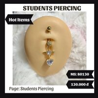 [Rẻ Vô Địch] Khuyên Rốn Cánh Thiên Thần Màu Vàng Gold - Khuyên Thép 316L