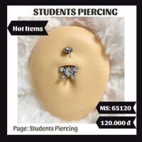 [Rẻ Vô Địch] Khuyên Rốn Hình Đá Bo Cá Tính - Khuyên Thép 316L