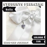 [Rẻ Vô Địch] Khuyên Rốn Trái Tim Nụ Bi Hoa Cá Tính - Khuyên Thép 316L