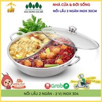 👑Rẻ Vô Địch👑 Nồi Lẩu Đa Năng, Nồi Lẩu 2 Ngăn Inox 30Cm Siêu Tiện Dụng, Dùng Cho Tất Cả Các Loại Bếp, Bảo Hành 12 Tháng