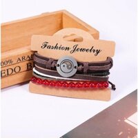 [RẺ VÔ ĐỊCH] Set 3 Vòng Tay Nam Nữ, Handmade, Retro – Vintage, Âu Mỹ, Mạnh mẽ, Cá Tính, Gắn Thẻ Titannium Hình Âm-Dương